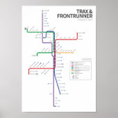 Utah Rail Transit Map Poster (Voorkant)