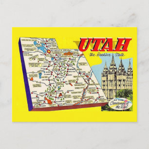 Utah Retro Kaart Ansichtkaart