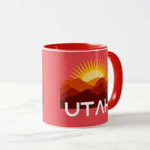 Utah Retro Vintage Woestijn Zonsondergang Mok