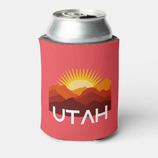 Utah Retro woestijnzonsondergang Blikjeskoeler (Blikje Achterkant)