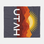 Utah Retro  woestijnzonsondergang Fleece Deken (Voorkant (Horizontaal))