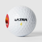 Utah Retro  woestijnzonsondergang Golfballen (Logo)