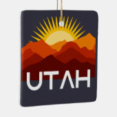 Utah Retro woestijnzonsondergang Keramisch Ornament (Rechts)