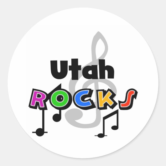 Utah Rocks Ronde Sticker (Voorkant)