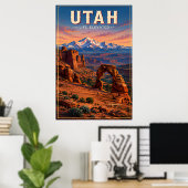 Utah Rode Rotsenberg Schitterende Ontsnapping Poster (Thuiskantoor)
