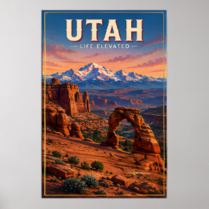 Utah Rode Rotsenberg Schitterende Ontsnapping Poster
