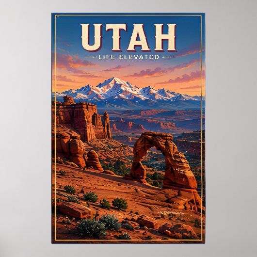 Utah Rode Rotsenberg Schitterende Ontsnapping Poster (Voorkant)