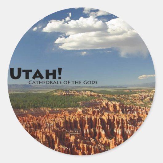 Utah Ronde Sticker (Voorkant)