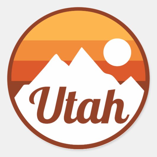Utah Ronde Sticker (Voorkant)