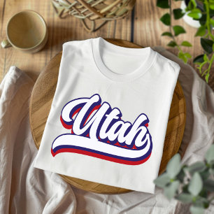 Utah Rood Wit en Blauw Script T-shirt