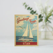 Utah Sailboat Vintage Travel Briefkaart (Staand voorkant)