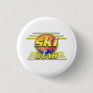 Utah Ski logo uit 1980 Ronde Button 3,2 Cm