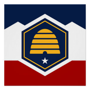 Utah staat nieuwe vlag symbool VS Amerika Perfect Poster