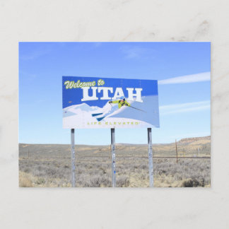 Utah Staatsgrens Bord Briefkaart