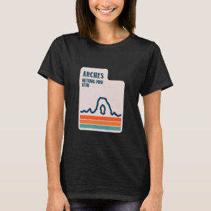 Utah Staatskaart met Delicate Arch Arches National T-shirt