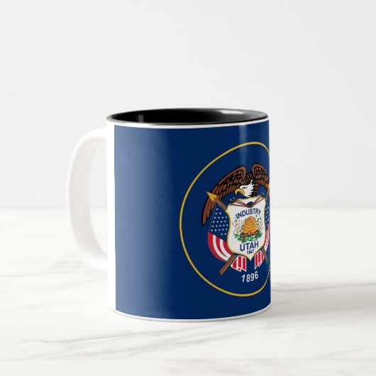 Utah State Flag Two-Tone Coffee Mok (Voorkant links)