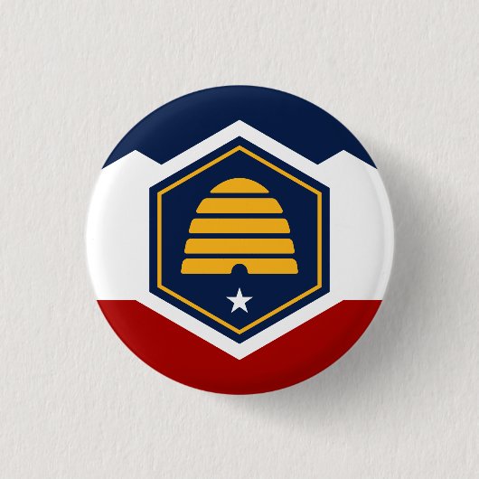 Utah State Flag Verenigde Staten Ronde Button 3,2 Cm (Voorkant)