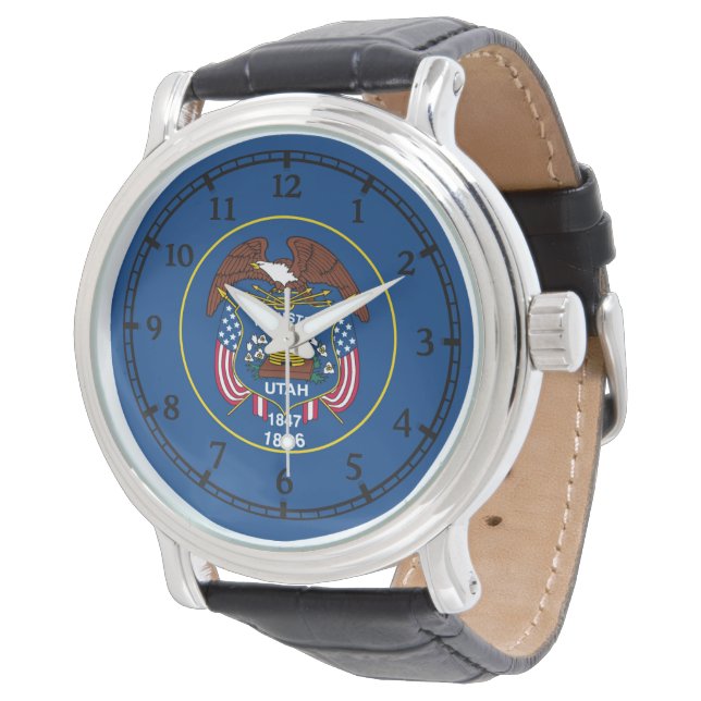 Utah State Flag Watch Ontwerp Horloge (Gekanteld)