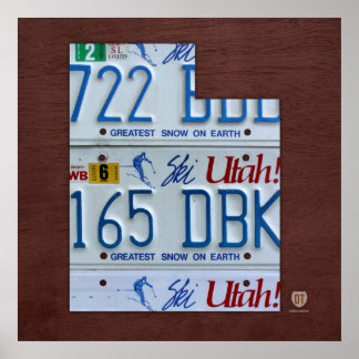Utah State License Bord Map Poster