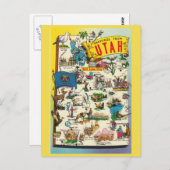 Utah State Map Briefkaart (Voorkant / Achterkant)