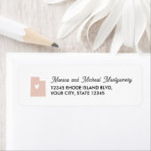 UTAH State Map met Heart - ELKE KLEUR Etiket (Insitu)