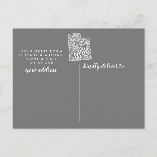 UTAH State Moving Aankondiging Post Kaart (Achterkant)