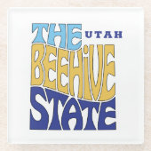 Utah State Nickname Word Art Glazen Onderzetter (Voorkant)