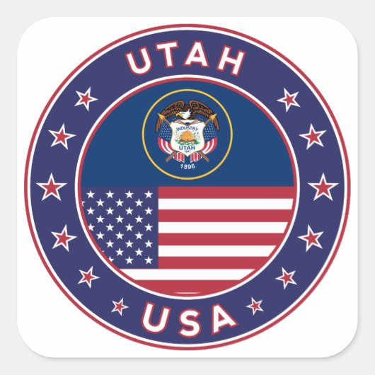 Utah-sticker, telefoonbehuizing, canvas tas, wandk vierkante sticker (Voorkant)