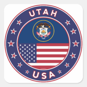 Utah-sticker, telefoonbehuizing, canvas tas, wandk vierkante sticker