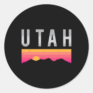 Utah Sunset Bergen Buiten Skiën Berg Fietsen Ronde Sticker