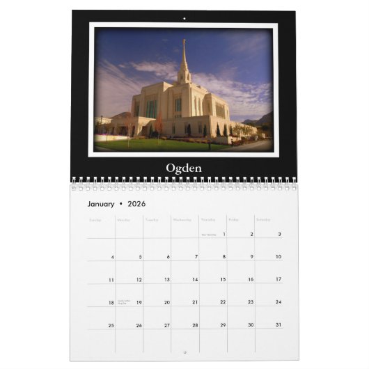 Utah Temple Calendar 2015 15-maands kalender (Jan 2026)