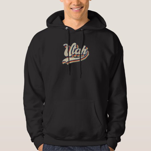 Utah  Throwback Vintage Classic Hoodie (Voorkant)
