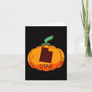 Utah US State Pumpkin Halloween Art Design Herfst Kaart