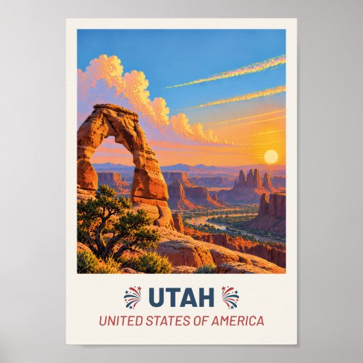 Utah USA – Oude Reisposter Poster (Voorkant)