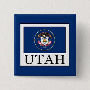 Utah Vierkante Button 5,1 Cm