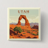Utah Vierkante Button 5,1 Cm (Voorkant)