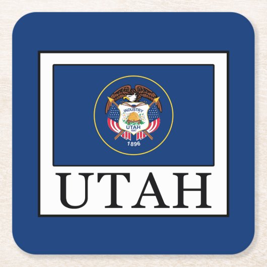 Utah Vierkante Kartonnen Onderzetter (Voorkant)