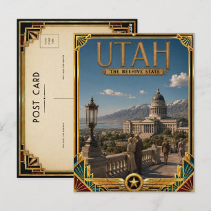 Utah Vintage Art Deco Gouden Tijdperk Briefkaart