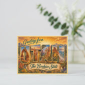 Utah Vintage Message De Carte Postale (Debout devant)