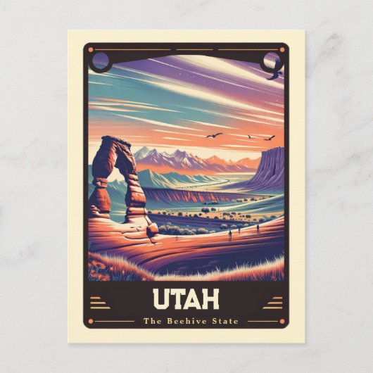 Utah | Vintage van patriottische spirit Briefkaart (Voorkant)