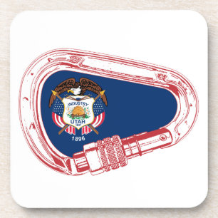 Utah Vlag klimmer Carabiner Drankjes Onderzetter