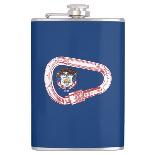 Utah Vlag klimmer Carabiner Heupfles (Voorkant)