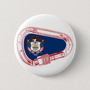 Utah Vlag klimmer Carabiner Ronde Button 5,7 Cm