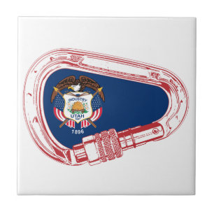 Utah Vlag klimmer Carabiner Tegeltje