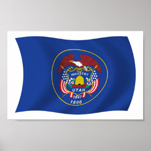Utah Vlag Poster Print