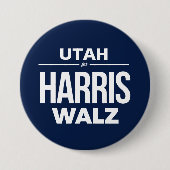 Utah voor Harris Walz Ronde Button 7,6 Cm (Voorkant)