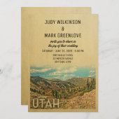 Utah Wedding Invitation  midden in de eeuw Kaart (Voorkant / Achterkant)