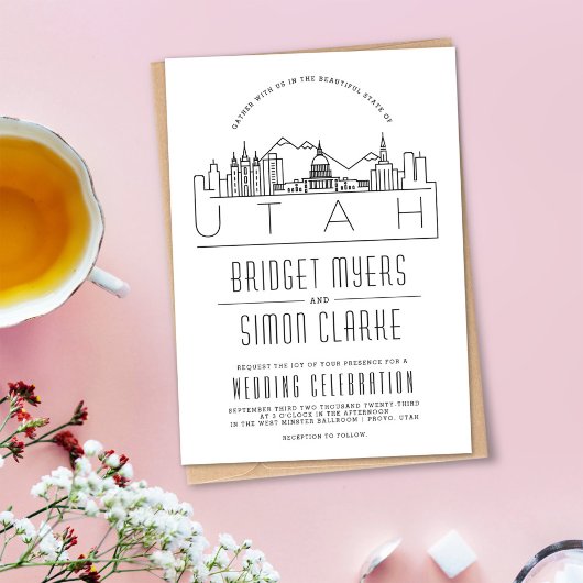 Utah Wedding | Veldlijnuitnodiging voor stylized S Kaart
