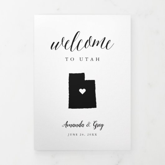 Utah Wedding Welcome Letter & Itinerary Drieluik Programma (Cover)