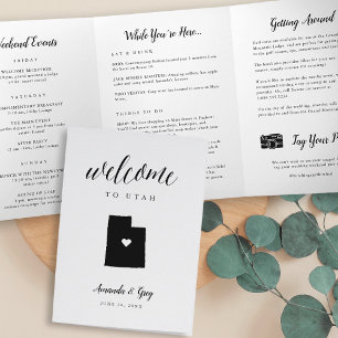 Utah Wedding Welcome Letter & Itinerary Drieluik Programma